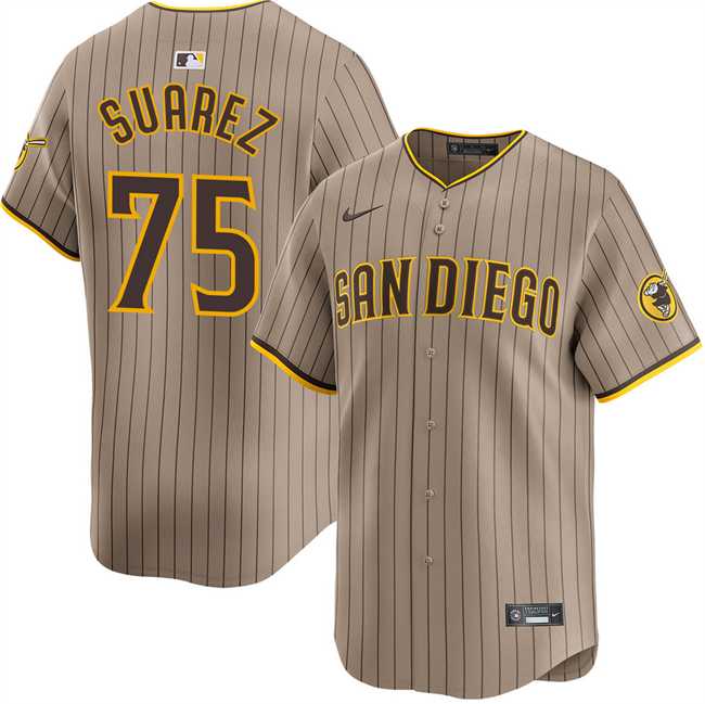 Mens San Diego Padres #75 Robert Suarez Tan 2024 Alternate Limited Stitched Jersey Dzhi